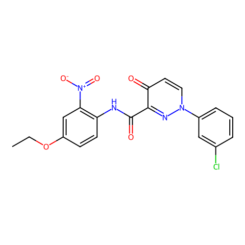 1-(3-chlorophenyl)-N-(4-ethoxy-2-nitrophenyl)-4-oxo-1,4-dihydropyridazine-3-carboxamide structure