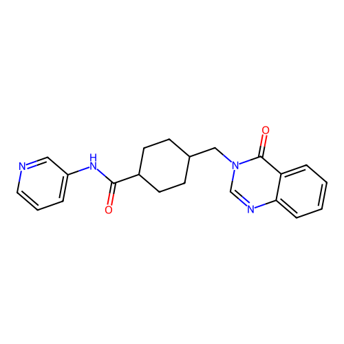 4-((4-oxoquinazolin-3(4H)-yl)methyl)-N-(pyridin-3-yl)cyclohexanecarboxamide structure