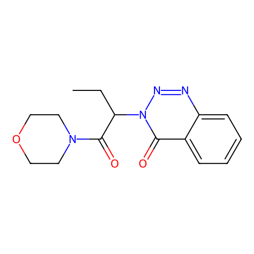 3-[1-(morpholinocarbonyl)propyl]-1,2,3-benzotriazin-4(3H)-one structure