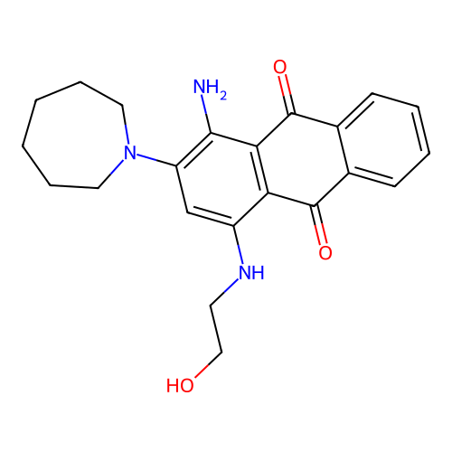 1-Amino-2-(azepan-1-yl)-4-((2-hydroxyethyl)amino)anthracene-9,10-dione structure