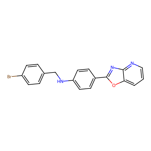 N-(4-bromobenzyl)-4-([1,3]oxazolo[4,5-b]pyridin-2-yl)aniline structure