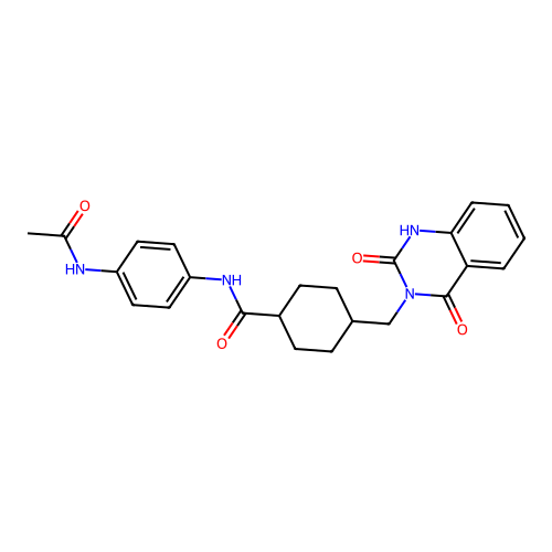 N-(4-acetamidophenyl)-4-[(2,4-dioxo-1H-quinazolin-3-yl)methyl]cyclohexane-1-carboxamide structure