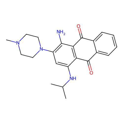 1-Amino-2-(4-methylpiperazin-1-yl)-4-(propan-2-ylamino)anthracene-9,10-dione structure