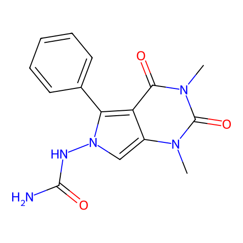 (1,3-dimethyl-2,4-dioxo-5-phenylpyrrolo[3,4-d]pyrimidin-6-yl)urea structure