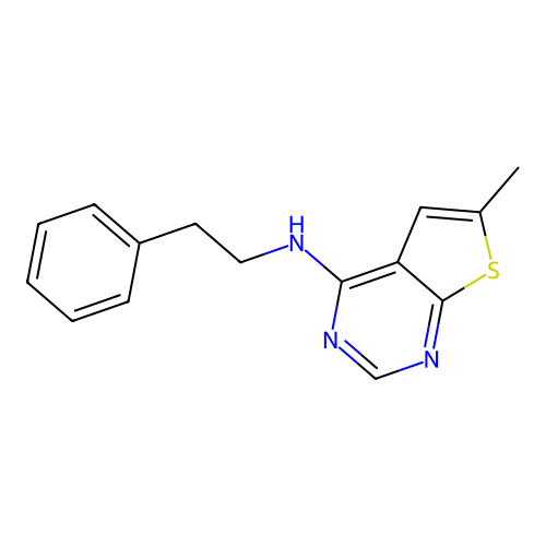 6-methyl-N-(2-phenylethyl)thieno[2,3-d]pyrimidin-4-amine structure