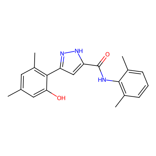 N-(2,6-dimethylphenyl)-3-(2-hydroxy-4,6-dimethylphenyl)-1H-pyrazole-5-carboxamide structure