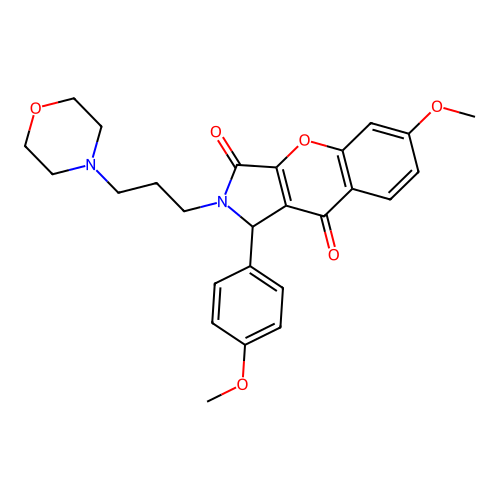 6-methoxy-1-(4-methoxyphenyl)-2-[3-(morpholin-4-yl)propyl]-1,2-dihydrochromeno[2,3-c]pyrrole-3,9-dione structure