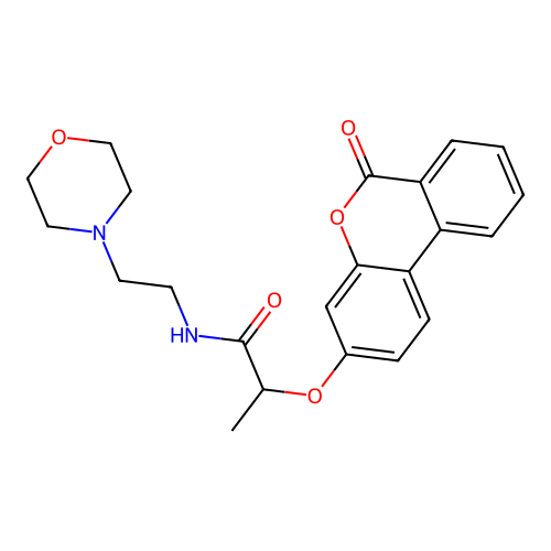 N-[2-(morpholin-4-yl)ethyl]-2-[(6-oxo-6H-benzo[c]chromen-3-yl)oxy]propanamide structure