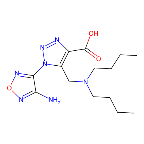 1-(4-amino-1,2,5-oxadiazol-3-yl)-5-[(dibutylamino)methyl]triazole-4-carboxylic Acid structure