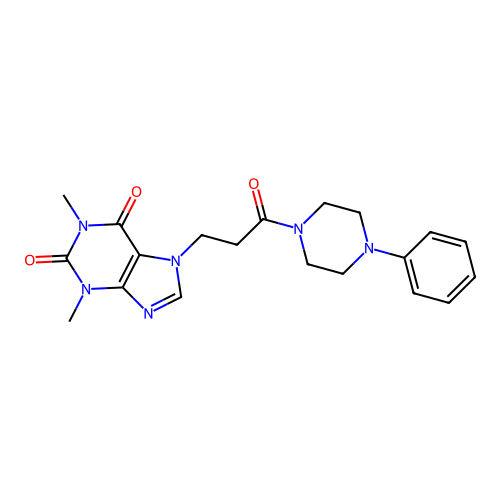 1,3-Dimethyl-7-[3-oxo-3-(4-phenylpiperazin-1-yl)propyl]purine-2,6-dione structure