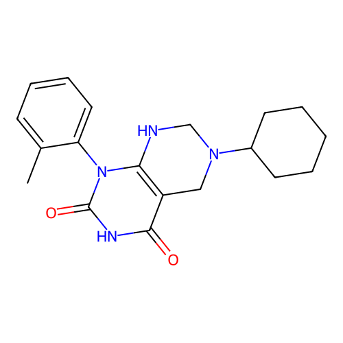 6-cyclohexyl-1-(o-tolyl)-5,6,7,8-tetrahydropyrimido[4,5-d]pyrimidine-2,4(1H,3H)-dione structure