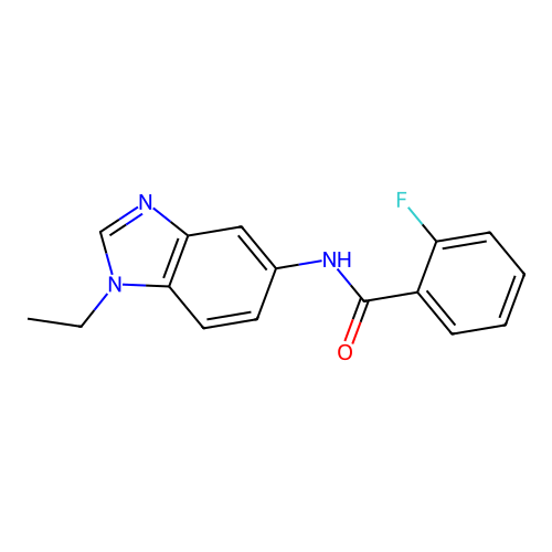 N-(1-ethylbenzimidazol-5-yl)-2-fluorobenzamide structure