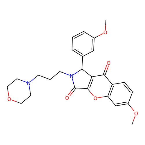 6-methoxy-1-(3-methoxyphenyl)-2-[3-(morpholin-4-yl)propyl]-1,2-dihydrochromeno[2,3-c]pyrrole-3,9-dione structure
