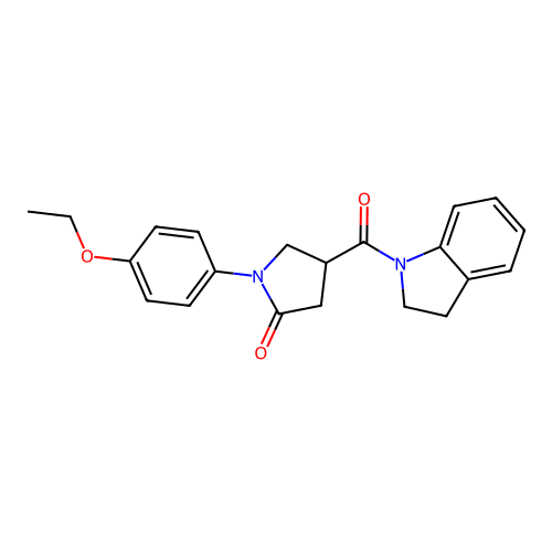 4-(2,3-Dihydroindole-1-carbonyl)-1-(4-ethoxyphenyl)pyrrolidin-2-one structure
