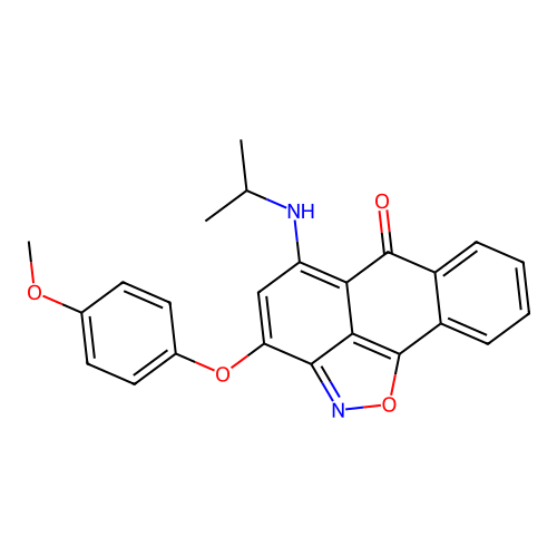 5-(isopropylamino)-3-(4-methoxyphenoxy)-6H-anthra[1,9-cd]isoxazol-6-one structure
