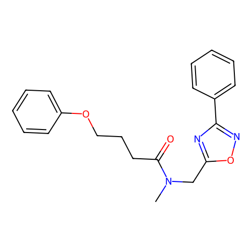 N-methyl-4-phenoxy-N-[(3-phenyl-1,2,4-oxadiazol-5-yl)methyl]butanamide structure