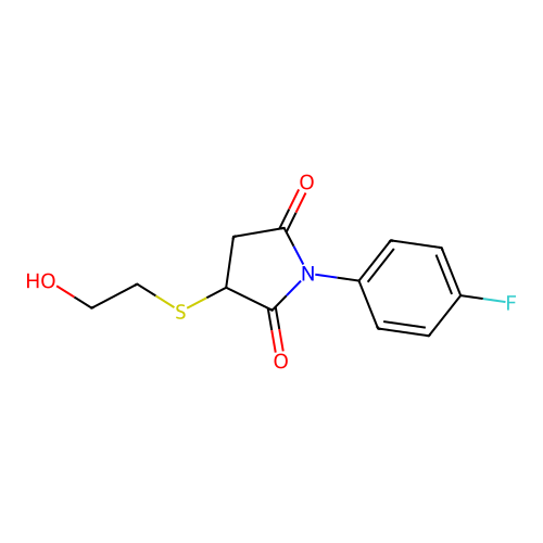 1-(4-Fluorophenyl)-3-[(2-hydroxyethyl)sulfanyl]pyrrolidine-2,5-dione structure