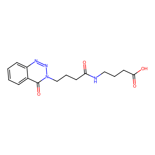 4-[4-(4-Oxo-1,2,3-benzotriazin-3-yl)butanoylamino]butanoic acid structure