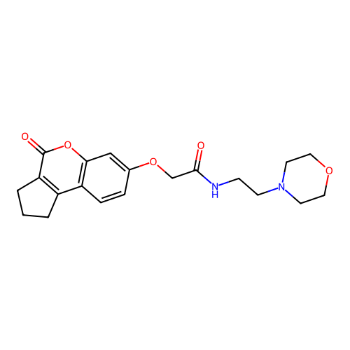 N-(2-morpholinoethyl)-2-((4-oxo-1,2,3,4-tetrahydrocyclopenta[c]chromen-7-yl)oxy)acetamide structure