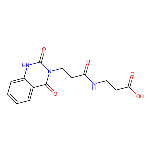 3-(3-(2,4-dioxo-1,2-dihydroquinazolin-3(4H)-yl)propanamido)propanoic acid structure