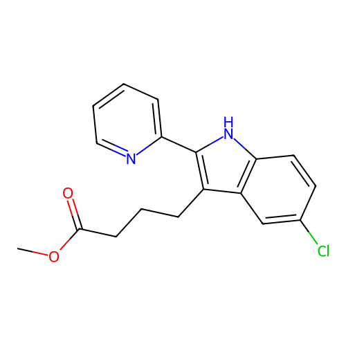 methyl 4-[5-chloro-2-(pyridin-2-yl)-1H-indol-3-yl]butanoate structure