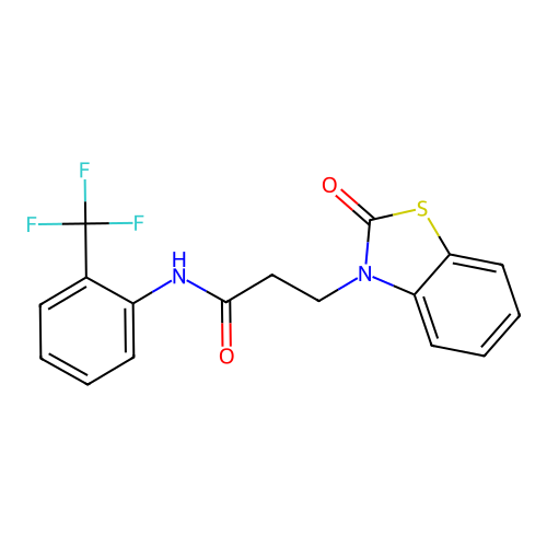 3-(2-oxo-1,3-benzothiazol-3(2H)-yl)-N-[2-(trifluoromethyl)phenyl]propanamide structure