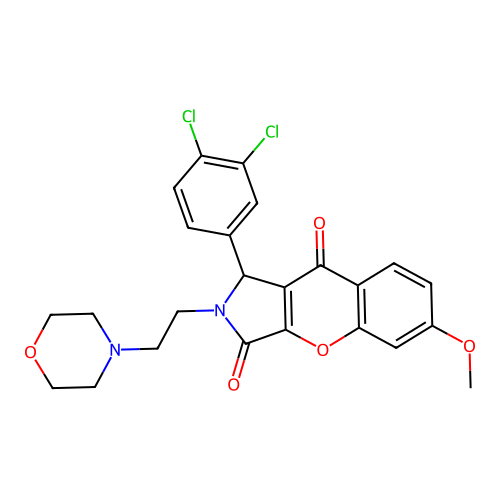 1-(3,4-dichlorophenyl)-6-methoxy-2-[2-(morpholin-4-yl)ethyl]-1,2-dihydrochromeno[2,3-c]pyrrole-3,9-dione structure
