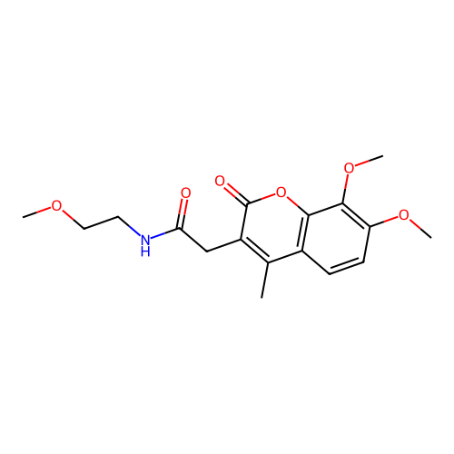2-(7,8-dimethoxy-4-methyl-2-oxo-2H-chromen-3-yl)-N-(2-methoxyethyl)acetamide structure