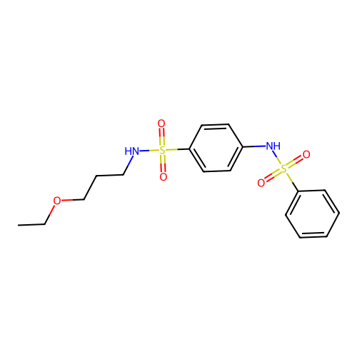 4-(benzenesulfonamido)-N-(3-ethoxypropyl)benzenesulfonamide structure