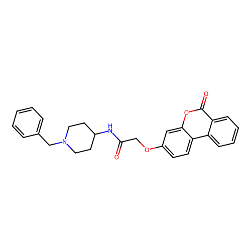 N-(1-benzylpiperidin-4-yl)-2-((6-oxo-6H-benzo[c]chromen-3-yl)oxy)acetamide structure