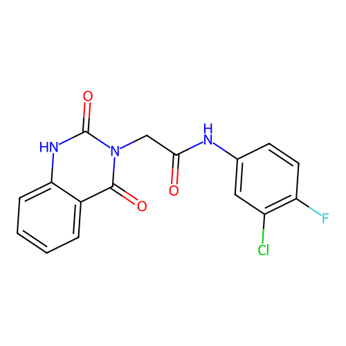 N-(3-chloro-4-fluorophenyl)-2-(2-hydroxy-4-oxoquinazolin-3(4H)-yl)acetamide structure