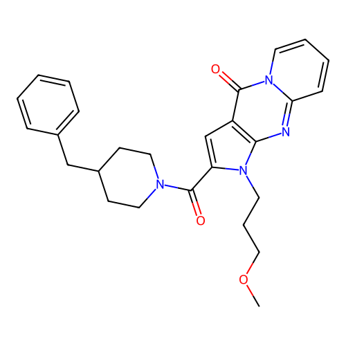 2-(4-benzylpiperidine-1-carbonyl)-1-(3-methoxypropyl)pyrido[1,2-a]pyrrolo[2,3-d]pyrimidin-4(1H)-one structure