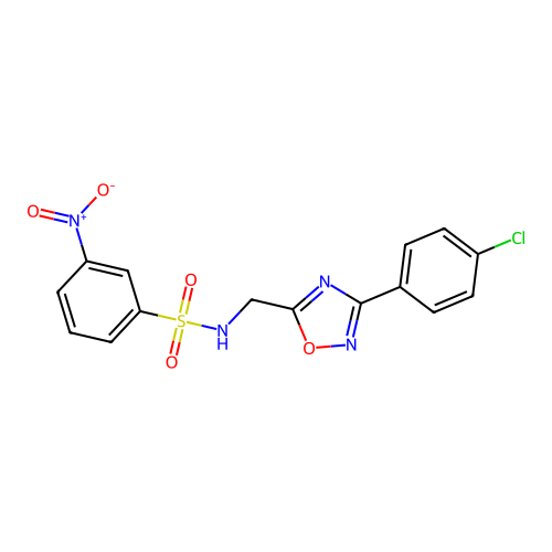 N-((3-(4-chlorophenyl)-1,2,4-oxadiazol-5-yl)methyl)-3-nitrobenzenesulfonamide structure