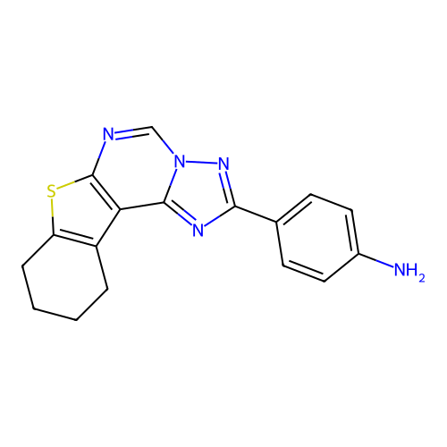 4-(8,9,10,11-tetrahydrobenzo[4,5]thieno[3,2-e][1,2,4]triazolo[1,5-c]pyrimidin-2-yl)aniline structure