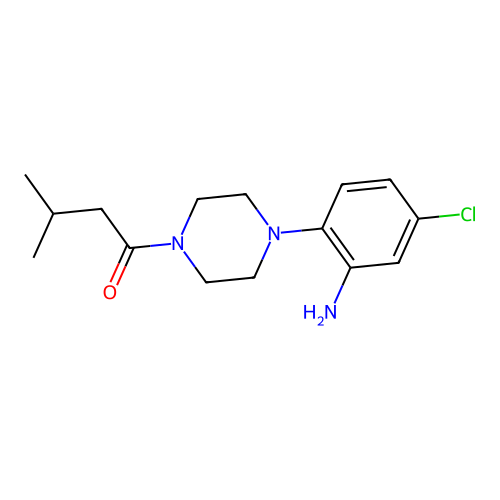 1-[4-(2-Amino-4-chlorophenyl)piperazin-1-yl]-3-methylbutan-1-one structure