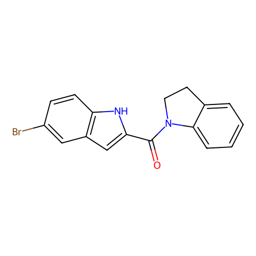 (5-Bromo-1H-indol-2-yl)(2,3-dihydro-1H-indol-1-yl)methanone structure