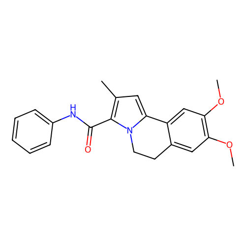 8,9-dimethoxy-2-methyl-N-phenyl-5,6-dihydropyrrolo[2,1-a]isoquinoline-3-carboxamide structure