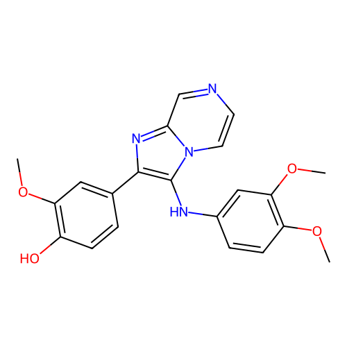 4-{3-[(3,4-Dimethoxyphenyl)amino]imidazo[1,2-a]pyrazin-2-yl}-2-methoxyphenol structure