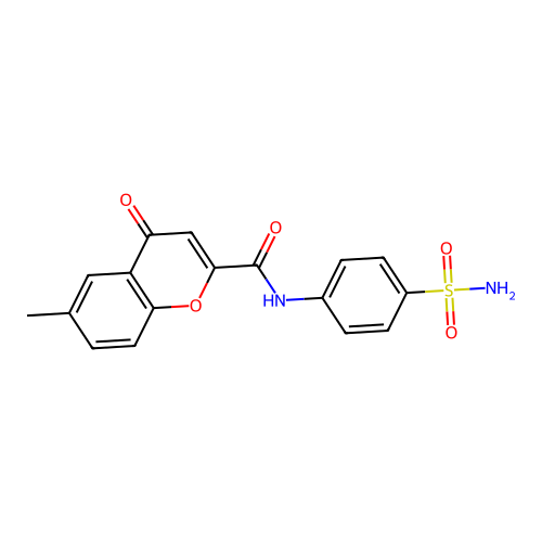 6-methyl-4-oxo-N-(4-sulfamoylphenyl)-4H-chromene-2-carboxamide structure