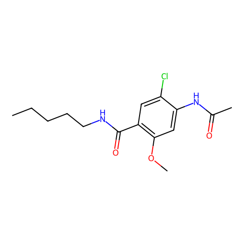 4-(acetylamino)-5-chloro-2-methoxy-N-pentylbenzamide structure