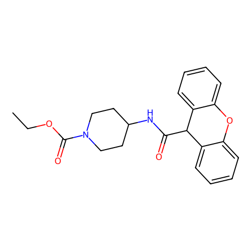 ethyl 4-[(9H-xanthen-9-ylcarbonyl)amino]piperidine-1-carboxylate structure