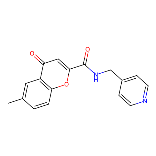 6-methyl-4-oxo-N-(pyridin-4-ylmethyl)-4H-chromene-2-carboxamide structure