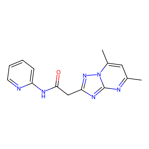 2-(5,7-dimethyl[1,2,4]triazolo[1,5-a]pyrimidin-2-yl)-N-(pyridin-2-yl)acetamide structure