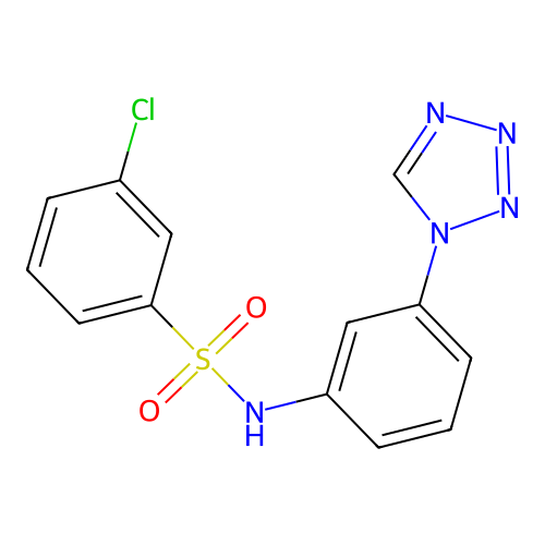 3-chloro-N-[3-(1H-tetrazol-1-yl)phenyl]benzenesulfonamide structure