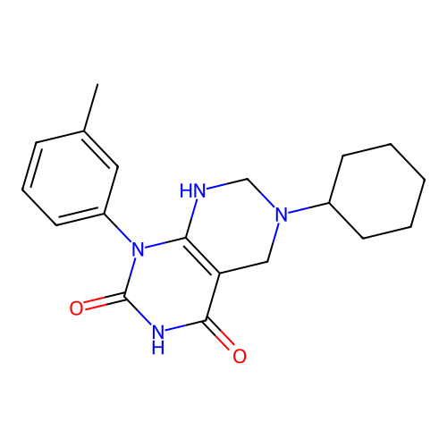 6-cyclohexyl-1-(m-tolyl)-5,6,7,8-tetrahydropyrimido[4,5-d]pyrimidine-2,4(1H,3H)-dione structure