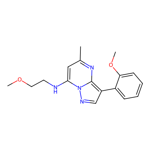 N-(2-methoxyethyl)-3-(2-methoxyphenyl)-5-methylpyrazolo[1,5-a]pyrimidin-7-amine structure