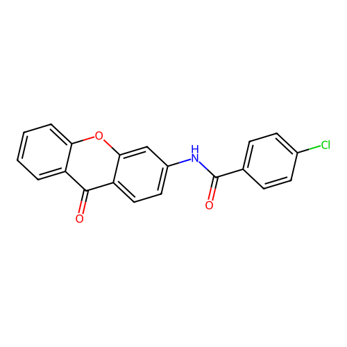 4-chloro-N-(9-oxo-9H-xanthen-3-yl)benzamide structure