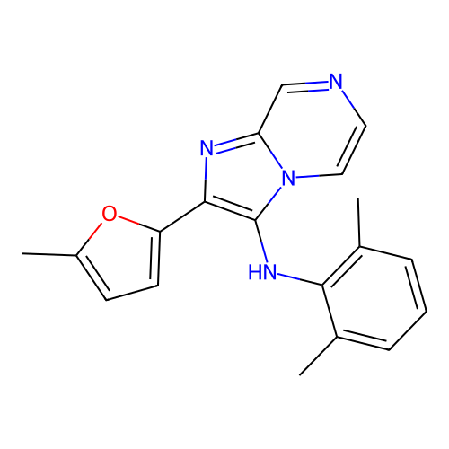 N-(2,6-dimethylphenyl)-2-(5-methylfuran-2-yl)imidazo[1,2-a]pyrazin-3-amine structure