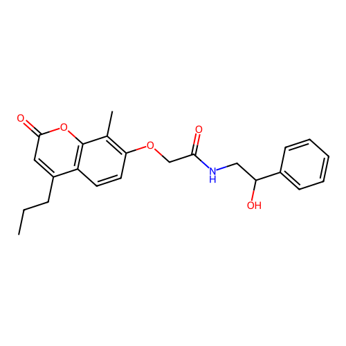 N-(2-hydroxy-2-phenylethyl)-2-((8-methyl-2-oxo-4-propyl-2H-chromen-7-yl)oxy)acetamide structure