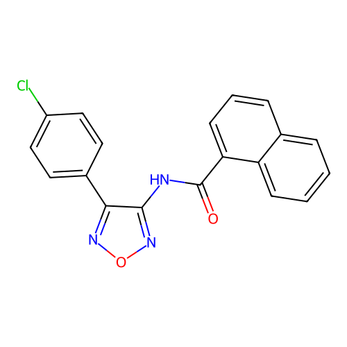 N-[4-(4-chlorophenyl)-1,2,5-oxadiazol-3-yl]naphthalene-1-carboxamide structure